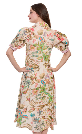 Montauk Dress Linen Cotton Floral Print - Glamourous Grace