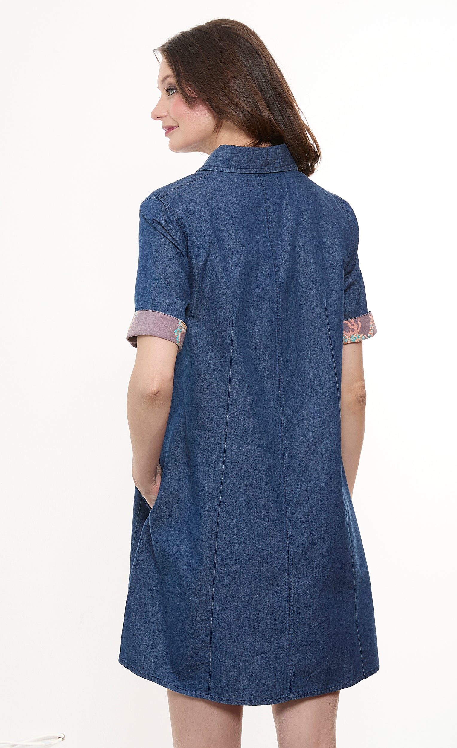 Newport Dress Denim with Gold Buttons - Glamourous Grace