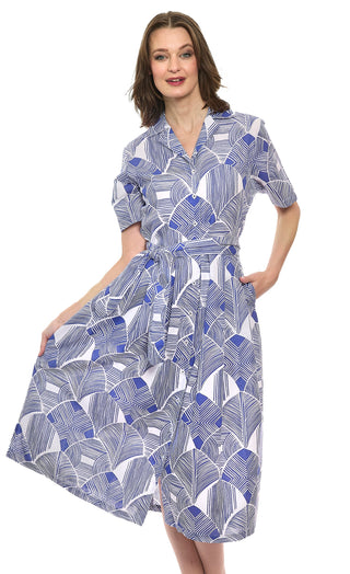 Hudson Tiered Dress Navy White Geo - Glamourous Grace
