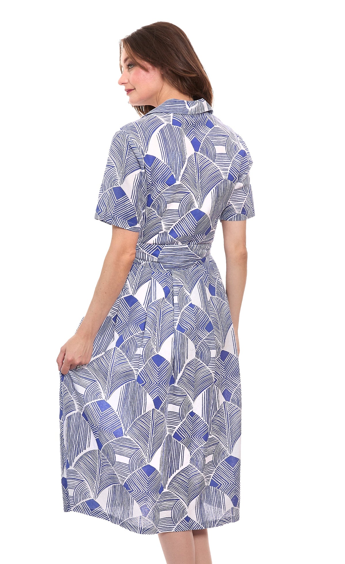 Hudson Tiered Dress Navy White Geo - Glamourous Grace
