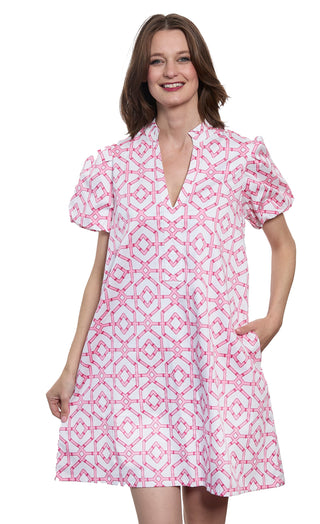 Tiburon Dress Puff Sleeves with Straight Skirt - Glamourous Grace