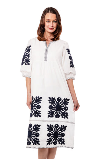 Black and White Applique Dress - Glamourous Grace