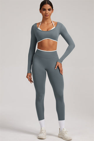 The Elevate Long Sleeve Crop top Leggings 2-Piece Set