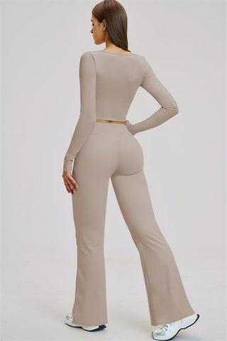 The Stride Long Sleeve T-shirt Flared Leggings 2-Piece Set