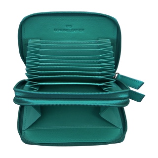 DOUBLE ZIP ACCORDION CREDIT CARD HOLDER