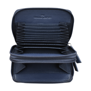 DOUBLE ZIP ACCORDION CREDIT CARD HOLDER