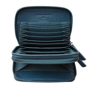 DOUBLE ZIP ACCORDION CREDIT CARD HOLDER