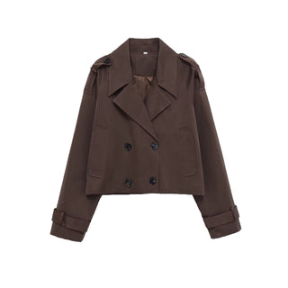 Women's Jacket Cropped Trench BYMANYC ® New York SOHO BROWN SHORT TRENCH - New Collection