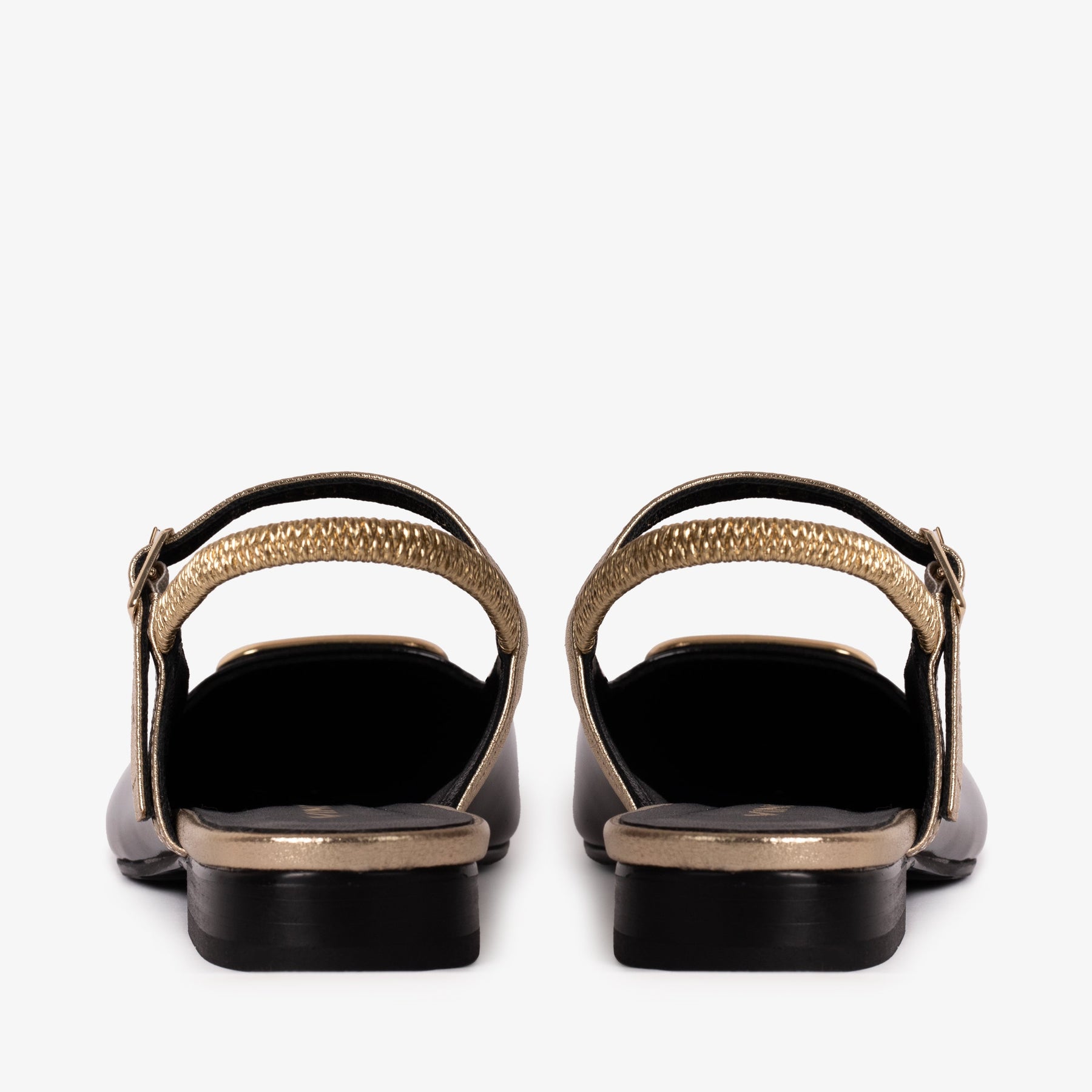 The Rosalinda Black Leather Women Flat Slingback Sandal - Glamourous Grace LLC