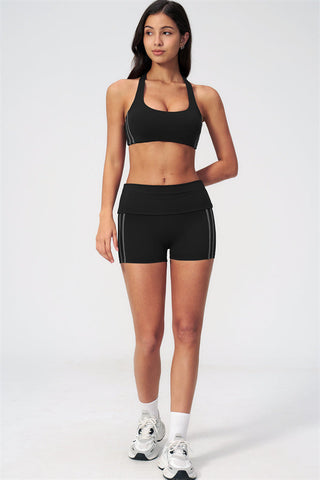 The Evoke Racerback Sports Bra Shorts 2-Piece Set