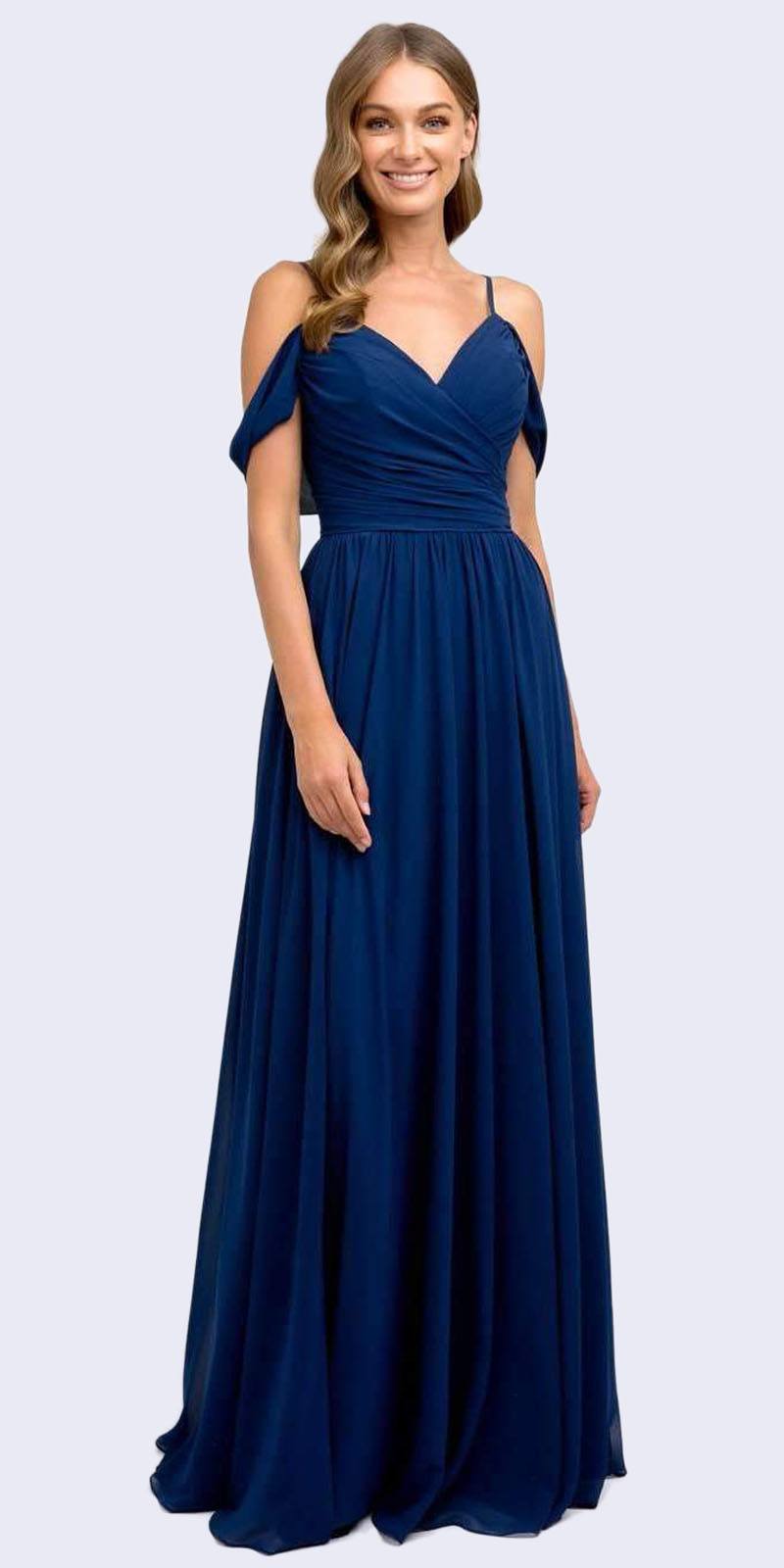 Juliet 676 Cold-Shoulder Formal A-line Dress - Glamourous Grace