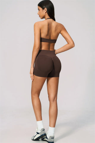 The Velvetine Halter Sports Bra Shorts 2-Piece Set