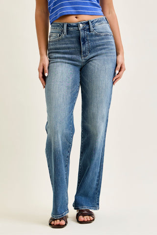Judy Blue Mid Rise Straight Denim Jeans 82719