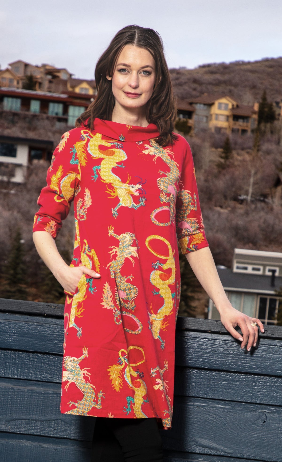 Audrey Retro Dress Red Dragons - Glamourous Grace
