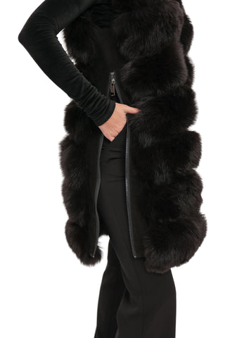 Genuine Polar Fox Fur Vest 90 cm
