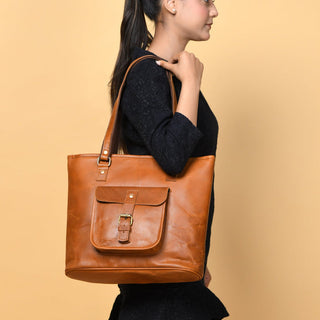 Classic Chic Genuine Leather Tote - Glamourous Grace
