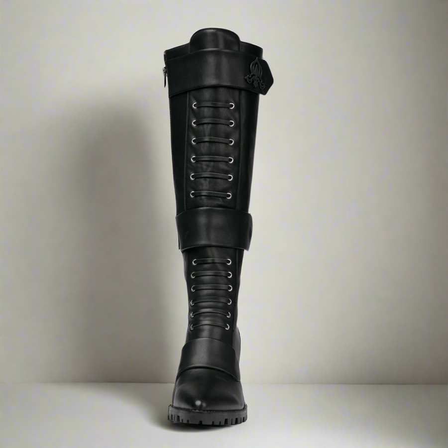 Michaela V Aspen Marta Black Leather Boots