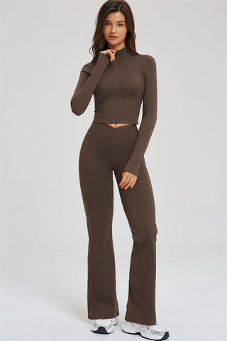 The Sizzle Zip Jacket Flared Leggings 2-Piece Set