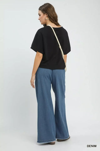 Umgee Stone Washed Wide Leg Pants - Glamourous Grace