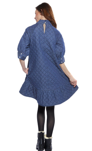 St. Tropez Softly Quilted Denim Dress, Oversized Silhouette - Glamourous Grace