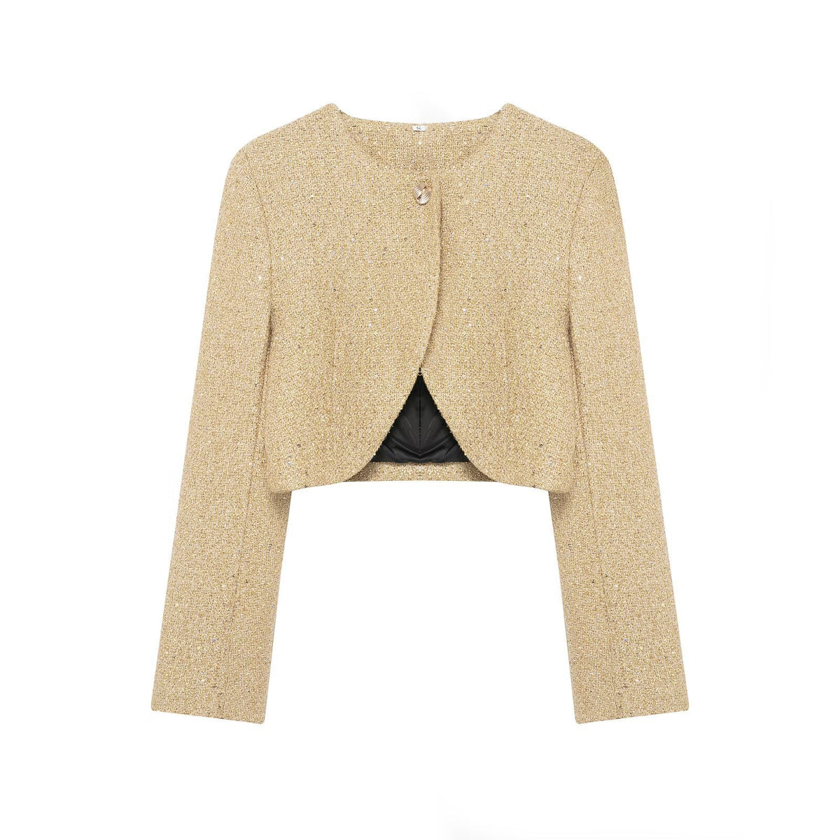Women's Jacket Gold Tweed Cropped BYMANYC ® New York SOHO METALLIC TWEED CROPPED BLAZER - New Collection