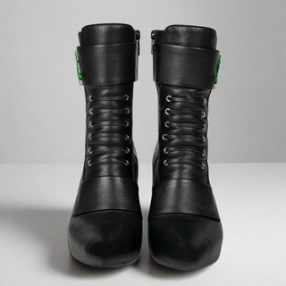 Michaela V Marta Black Leather Knee-High Boots