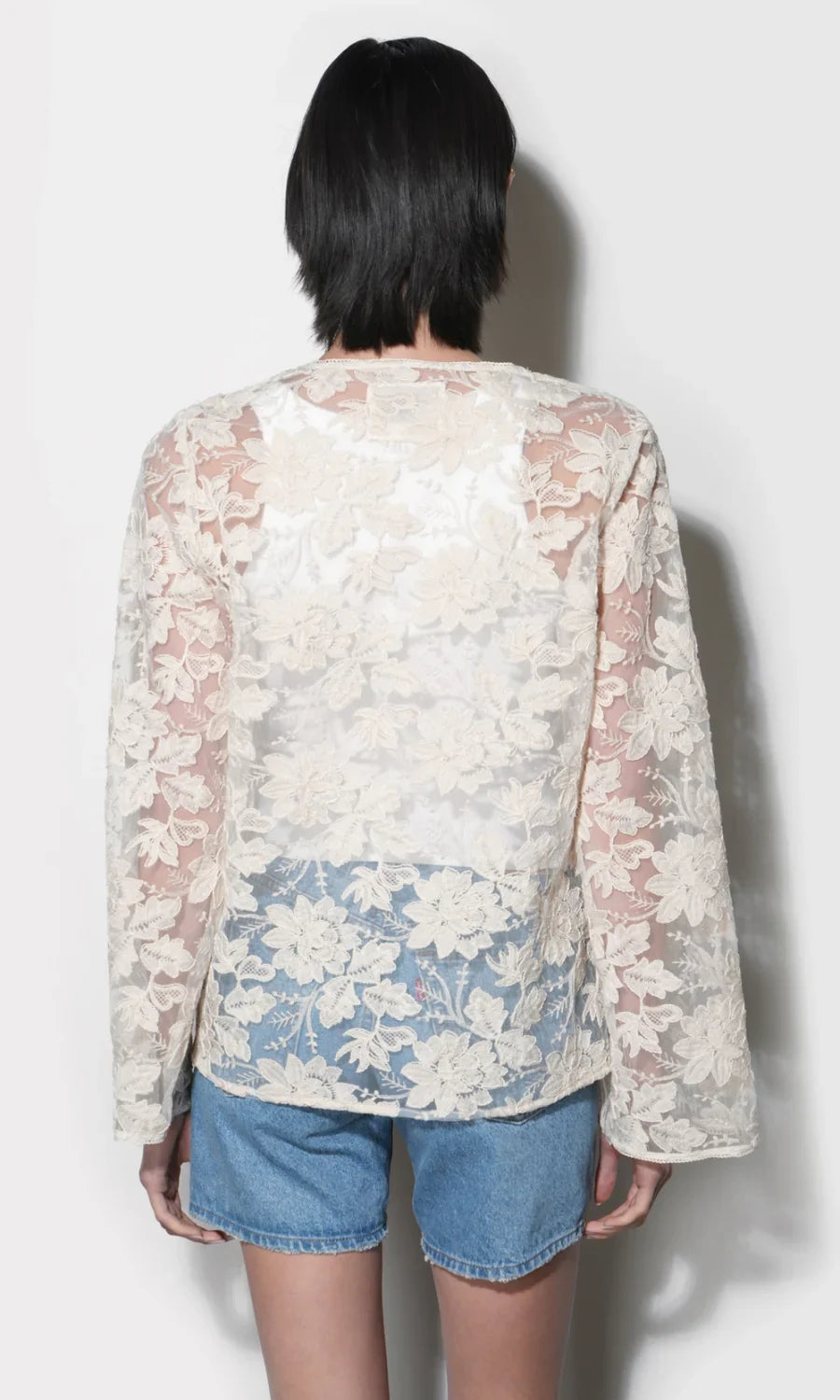 Zaylee Sheer Embroidery Lace Cardigan