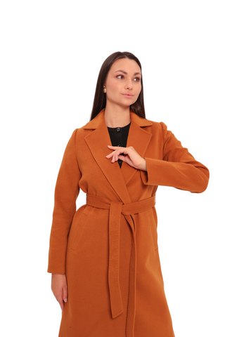 Harrington Classic Wraparound Overcoat in Cinnamon