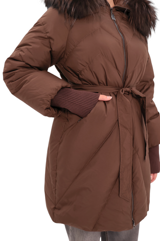 Genuine Fur Trim Down Fill Coat