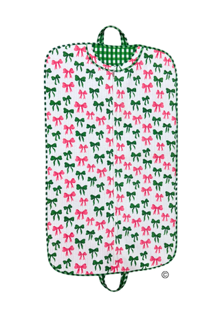 SC - Southern Belle Pink and Green Bow Garment Bag - Glamourous Grace