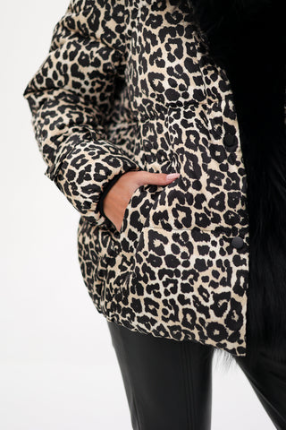 Genuine Fox Leopard Luxe Down Parka