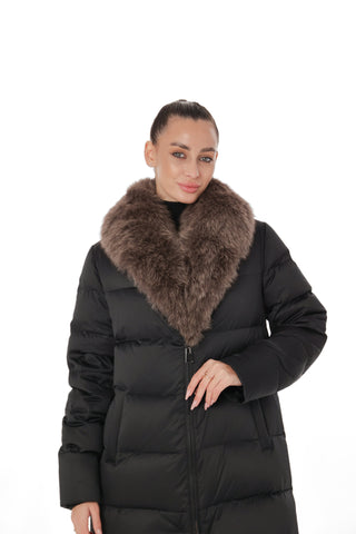Genuine Polar Fox Fur Down Fill Parka