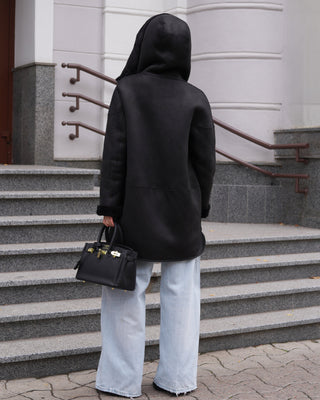 Reversible Faux Shearling Hooded Coat