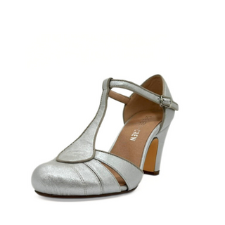 Mulberry Metallic T-Strap Heels - Glamourous Grace