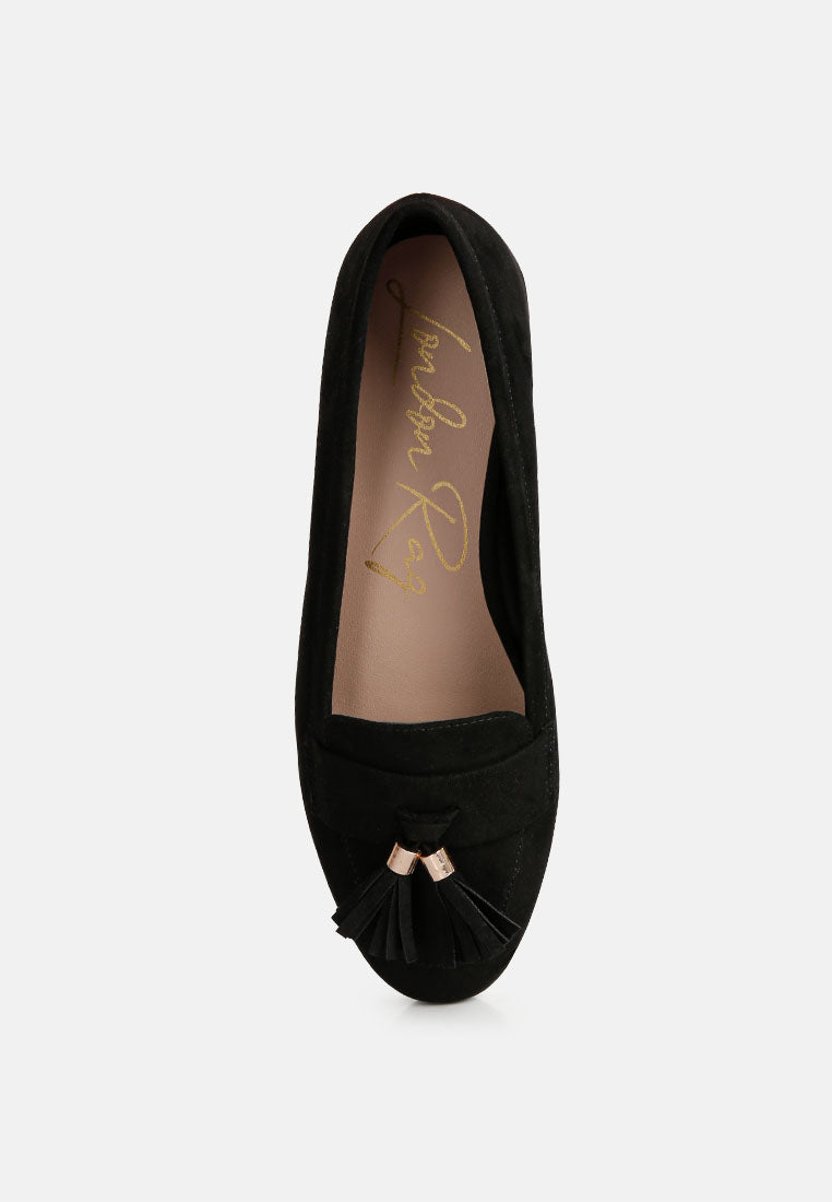 Atrika Faux Suede Tassel Loafers - Glamourous Grace