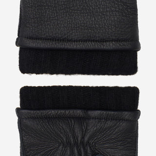 Vittoria (black) - Italian gloves made of American deerskin leather with cashmere lining - Glamourous Grace