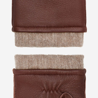 Vittoria (brown) - Italian gloves made of American deerskin leather with cashmere lining - Glamourous Grace