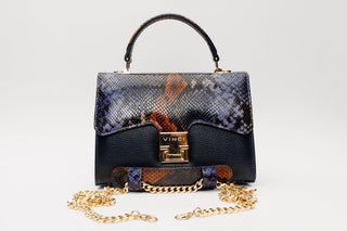 The Venezia Navy Blue Leather Handbag