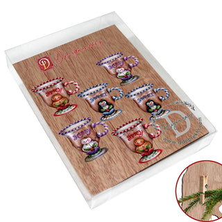Sweet and Spicy Season Clip-On Eco Wood Decorative Ornaments Set of 6 by Jamie Mills-Price - Christmas Decor - 8090053C-MP-S6