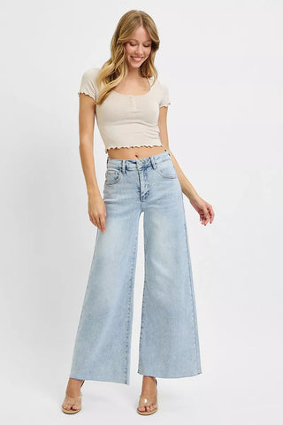 RISEN High Rise Ankle Wide Palazzo Jeans