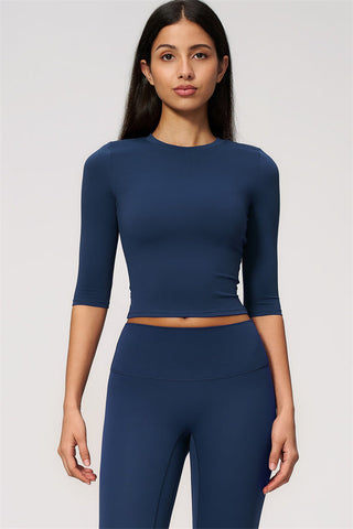 The Natalia Half-Sleeve Top Capri Leggings 2-Piece Set
