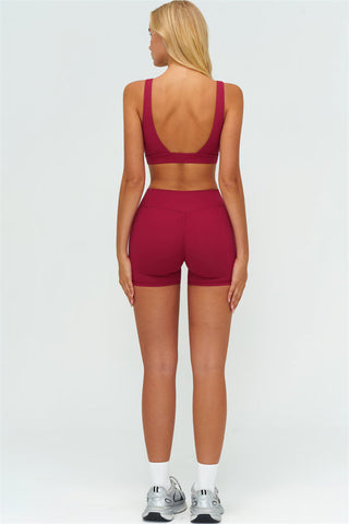 The Lushness V-Back Sports Bra Shorts 2-Piece Set