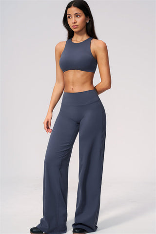 The Twirl Open Back Sports Bra Straight Leg Pants 2-Piece Set