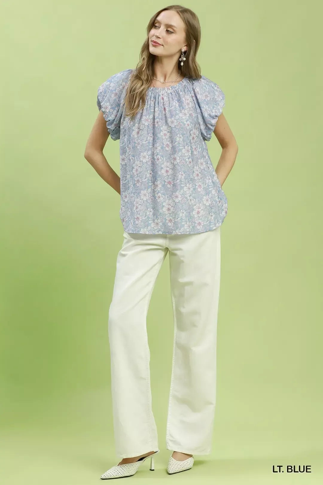 Umgee Floral Puff Sleeve Blouse - Glamourous Grace