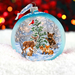 Forest Friends Lg Glass Ornament by D. Gelsinger - Christmas Decor - 73949