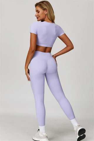 The Lavish Cut-out Crop Top Leggings 2-Piece Set