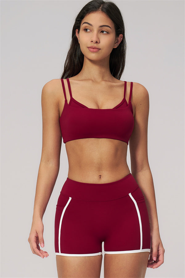 The Clarity Dual Strap Sports Bra Shorts 2-Piece Set - Glamourous Grace
