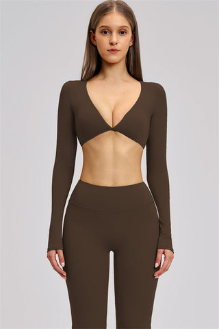 The Zestful Long Sleeve Crop Top Leggings 2-Piece Set