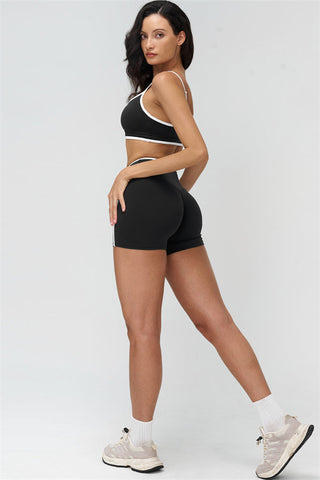 The Crave Contrast Sports Bra Shorts 2-Piece Set