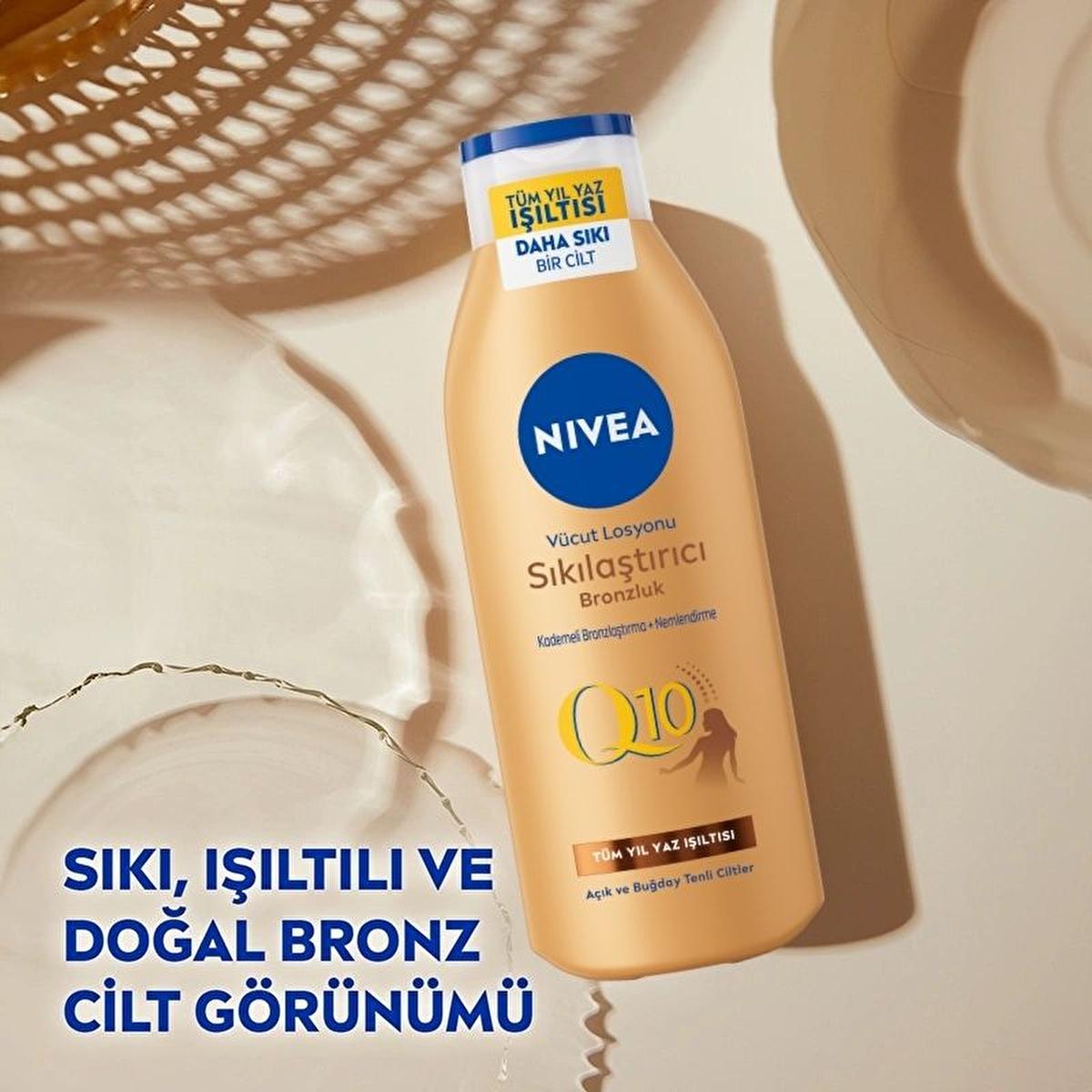 Nivea Nivea Q10 Firming & Tanning Body Lotion - Moisturizing, Sunless Tan, Firming Body Care for Fair to Medium Skin Tones - Glamourous Grace